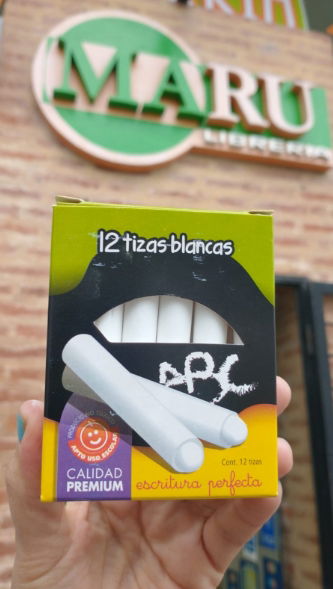 Tizas x12 blancas Skycolor