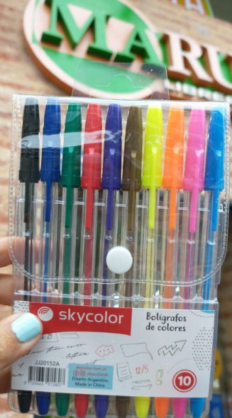 Lapiceras x10 Skycolor