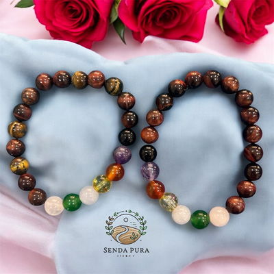 Pulsera Ojo De Tigre Convinado con Los Siete Chakras