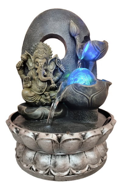 Fuente de Agua Ganesha con Luz Led
