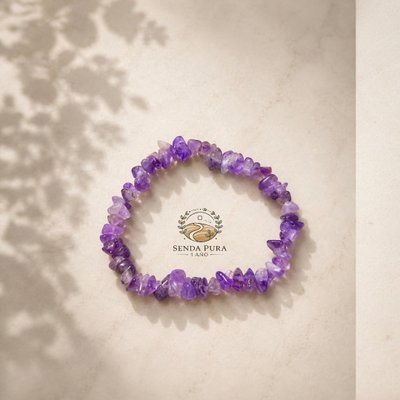 Pulsera elástica en escalla de Amatista 