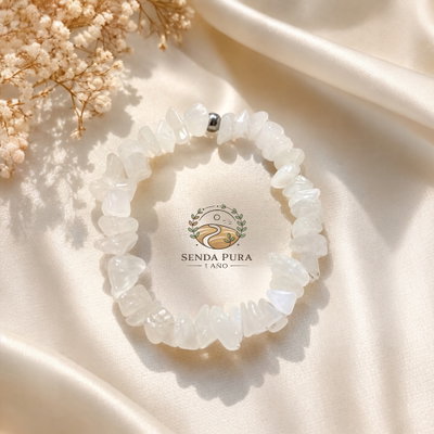 Pulsera elástica Cuarzo Blanco 