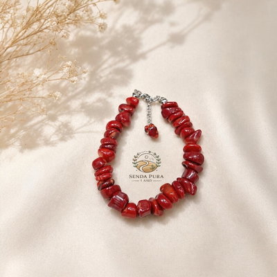 Pulsera de Coral Natural con Cierre de Acero Quirúrgico 