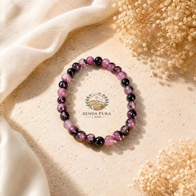 Pulsera elástica de piedra natural RODONITA