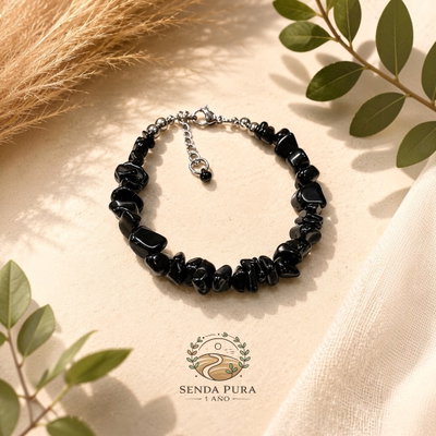 Pulsera regulable con cierre de acero quirúrgico piedra ónix 