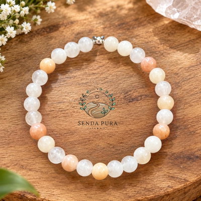 Pulsera elástica piedra natural Jaspe Durazno 