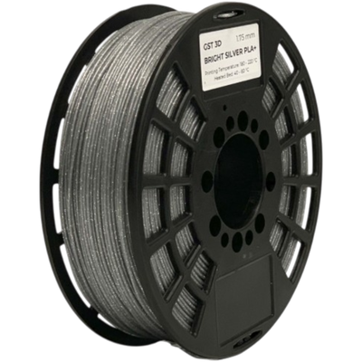 GST3D Filamento PLA+ Rollo x1 KG (Sin Caja) glitter plateado