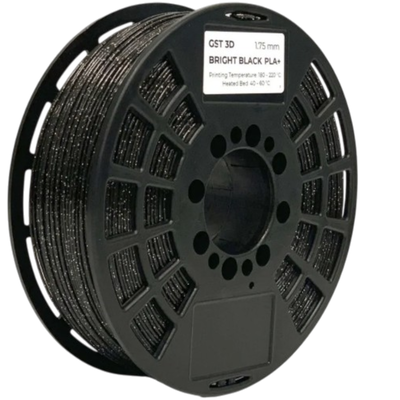 GST3D Filamento PLA+ Rollo x1 KG (Sin Caja) negro glitter