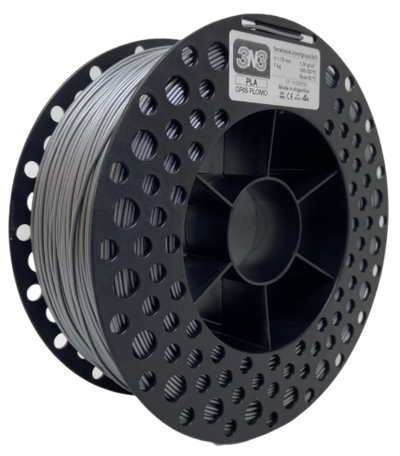 3N3 Filamento PLA 1kg 1.75mm Gris Plomo