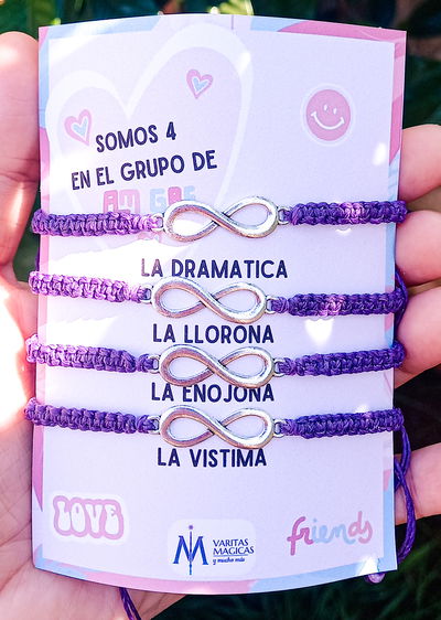 Pulseras Compartidas x4 Amigas "Infinito"