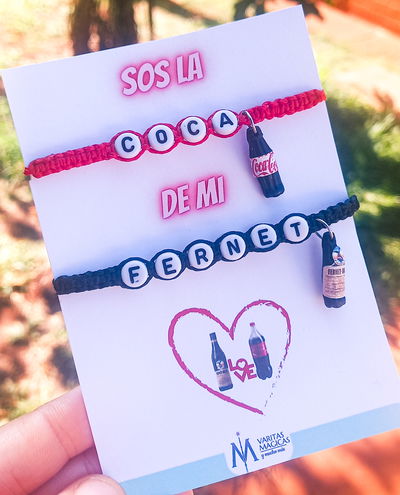 Pulseras Compartidas x2 Coca y Fernet
