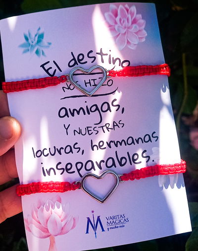 Pulseras Compartidas x2 Amigas Corazón 