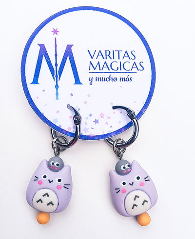 🍃Aros de Acero Quirúrgico Totoro Kawaii🍃