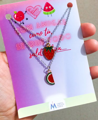 Cadenas Compartidas de Acero Quirúrgico Frutilla y Sandia