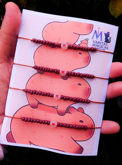 Pulseras Compartidas x4 Capybara (Carpincho)