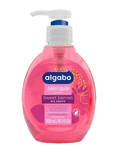 JABON LIQUIDO X 300ML ALGABO FRUTOS DEL BOSQUE REPUESTO                                                                                               