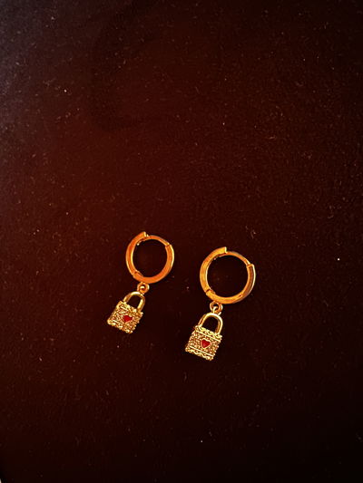 Mini argollitas candado love 