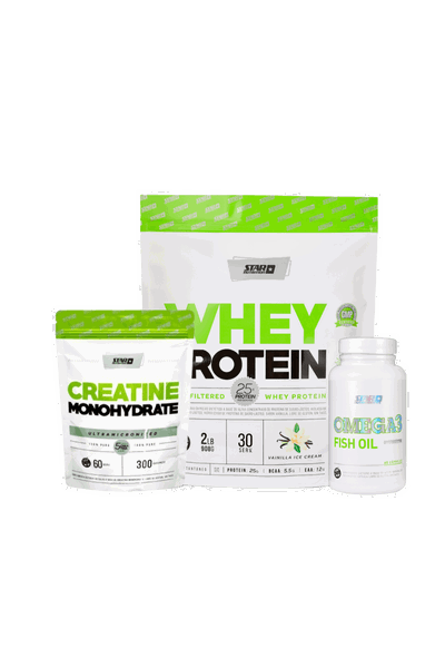 Whey Protein Star 2lbs + Creatina Star 300g + Omega 3 Star