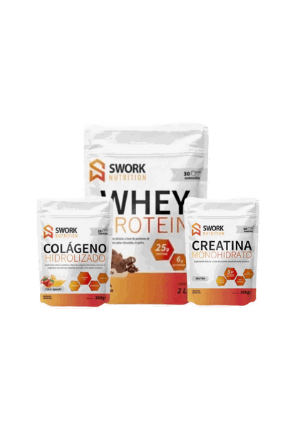 Whey Protein Swork + Creatina Swork + Colageno Hidrolizado Swork 🎁 SHAKER DE REGALO 🎁