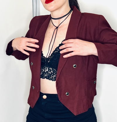 Blazer Corto 80's Bordó