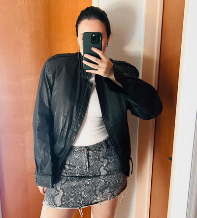 Falda de Jean Reptil Gris (42)