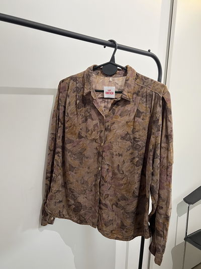 Camisa Vintage Flores Marrón (S)