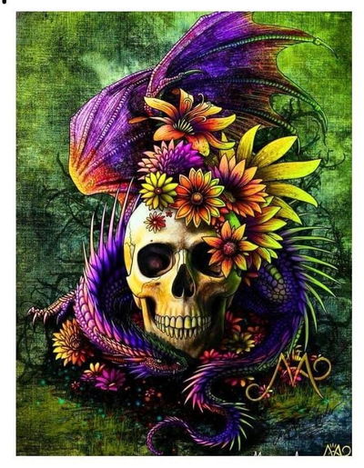 Calavera florecida  40x50