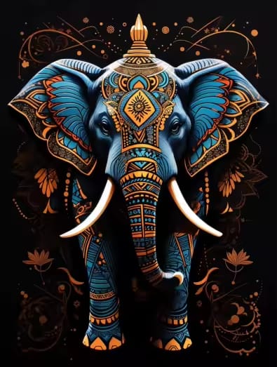 Elefante Mistico 50x66 (diamantes cuadrados , calidad estándar) 