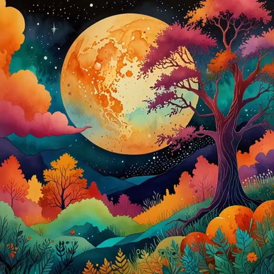 Noche otoñal 50x50 (diamantes cuadrados , calidad estándar) 