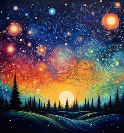 Noche estelar 35x45(Diamantes cuadrados)
