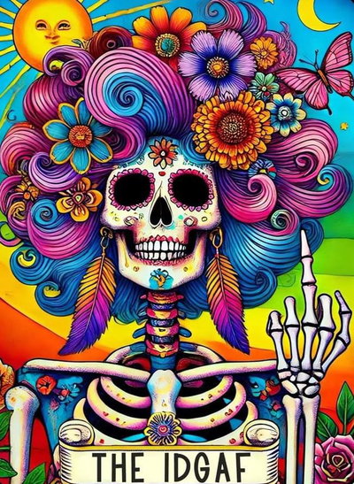 Calavera colorida 35x45(Diamantes cuadrados)