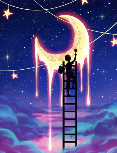 Pintando la Luna  30x40