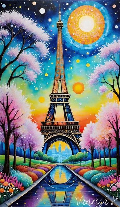 Torre Eiffel 40x65  (Diamantes cuadrados)