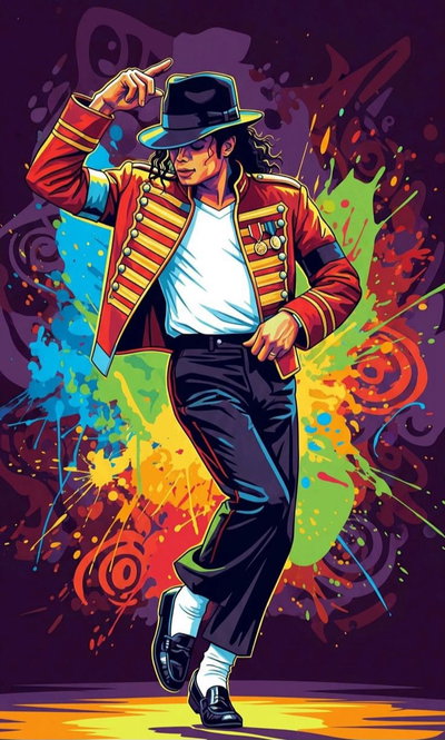 Michael Jakson 40x70 (Diamantes cuadrados)