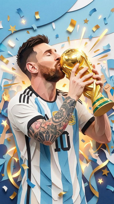 Messi 40x70 (Diamantes cuadrados)