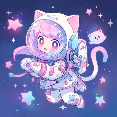 Gatita espacial 40x40 (Diamantes cuadrados , 3 AB)