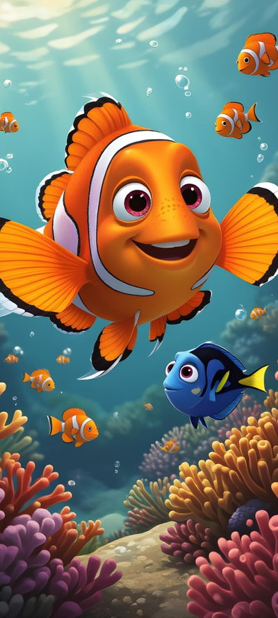 Nemo y sus amigos  40x85 (Diamantes cuadrados)