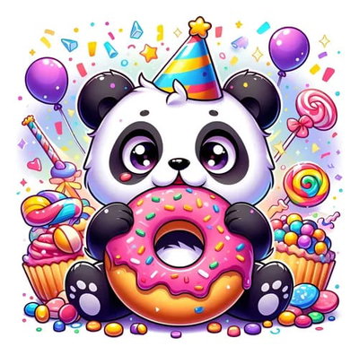 Panda cumpleaños 30x30