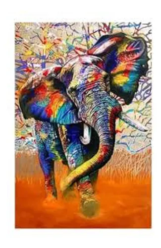 Elefante multicolor 40x50