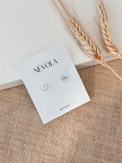 Aros strass plateados