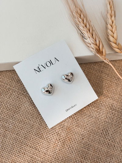 Aros mini corazon plateado