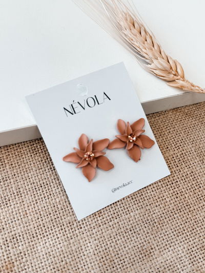 Aros flor Lotus camel