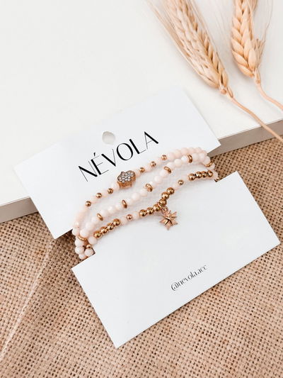 Set De Pulseras Elásticas Hamsa rosa