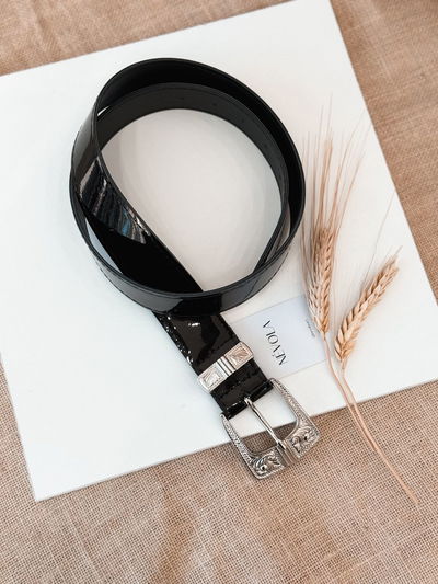 Cinto York charol negro
