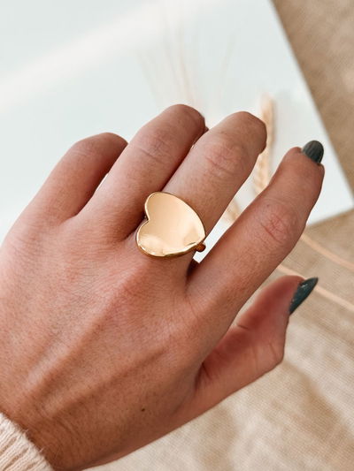 Anillo corazon regulable dorado
