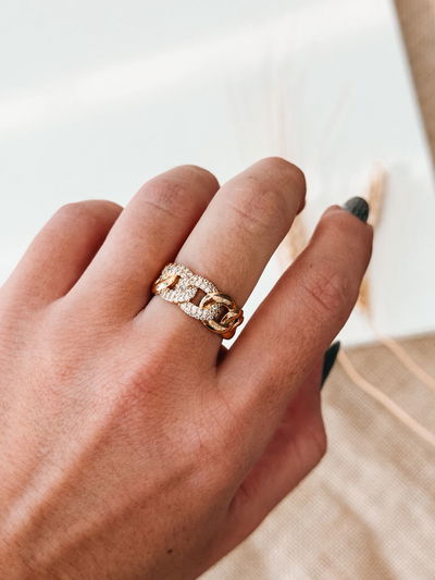 Anillo trenzado dorado T9