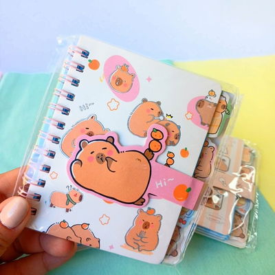 Mini Libreta Anillada con Abrojo de Capibara