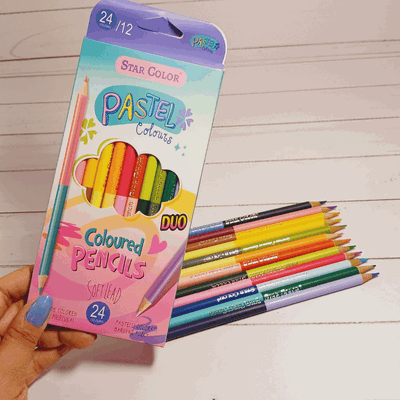 Lapices de colores DUO pastel x12
