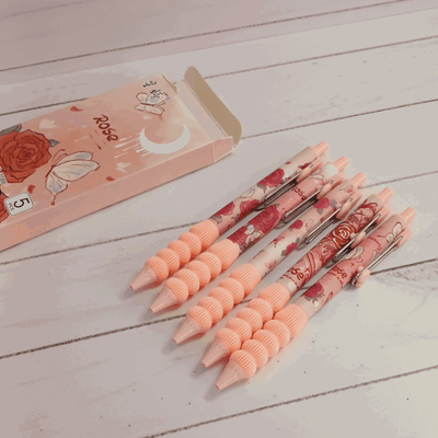 Set de lapiceras retráctil Rose x5