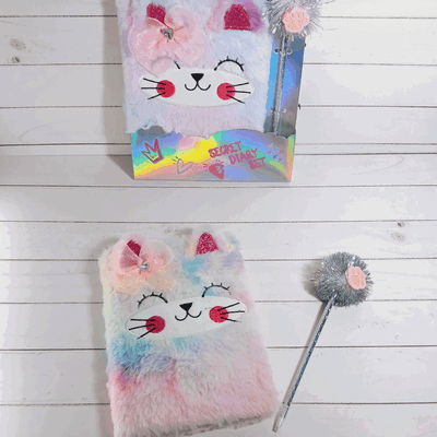 Set Cuaderno peluche + Lapicera